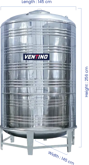 3000 LTR Vertical Stainless Steel Water Tank